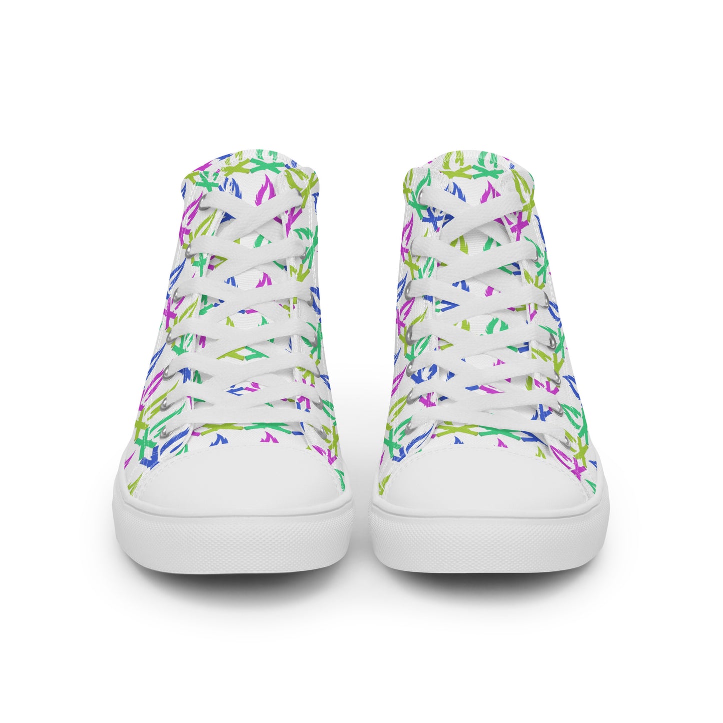 Tropical Flame Men’s High Top Canvas Shoes