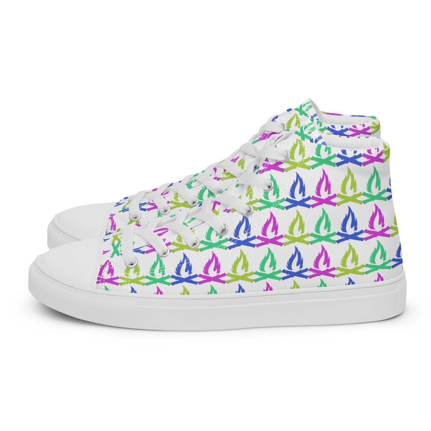 Tropical Flame Men’s High Top Canvas Shoes