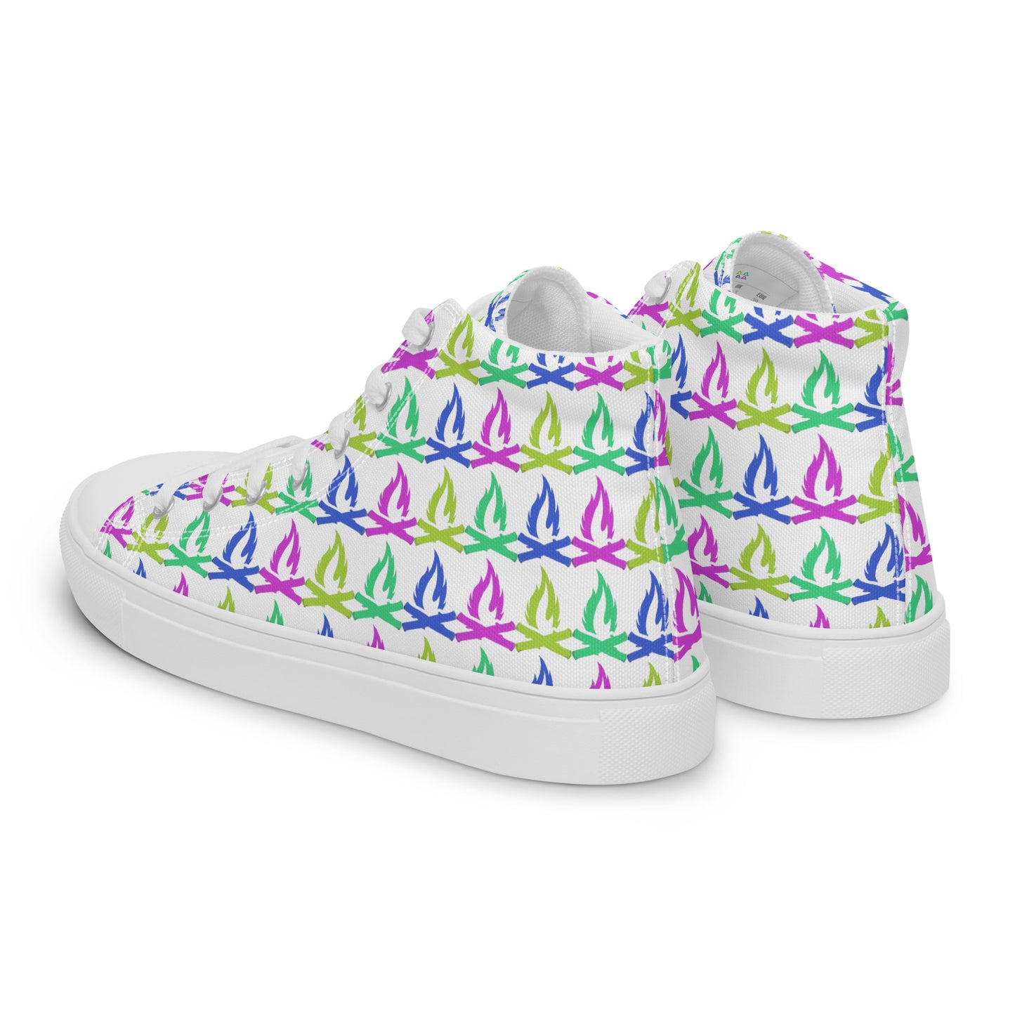 Tropical Flame Men’s High Top Canvas Shoes