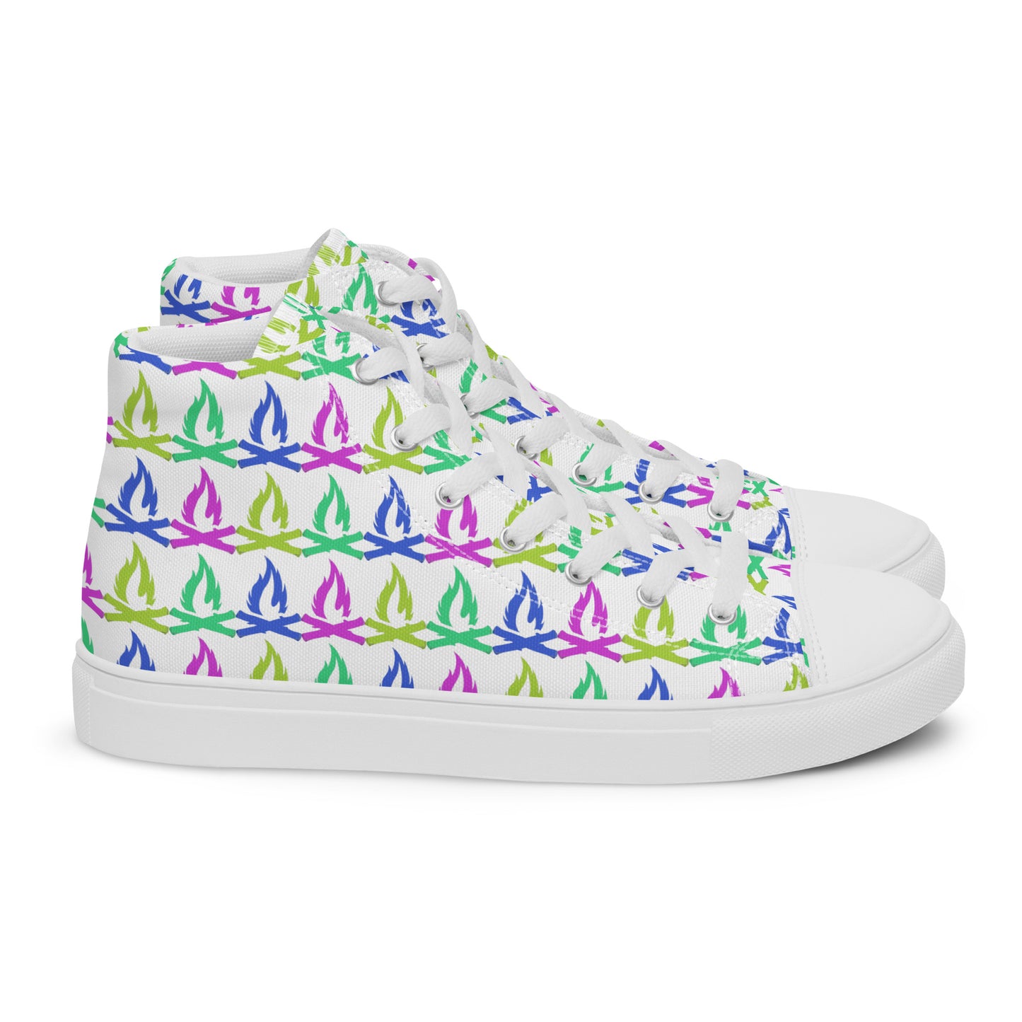 Tropical Flame Men’s High Top Canvas Shoes