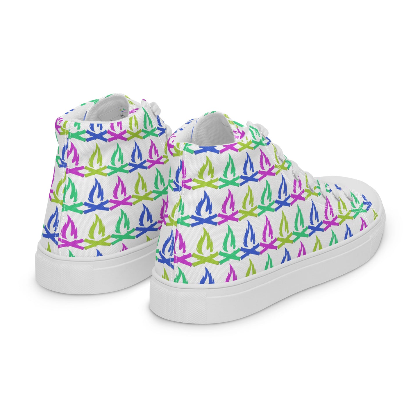 Tropical Flame Men’s High Top Canvas Shoes