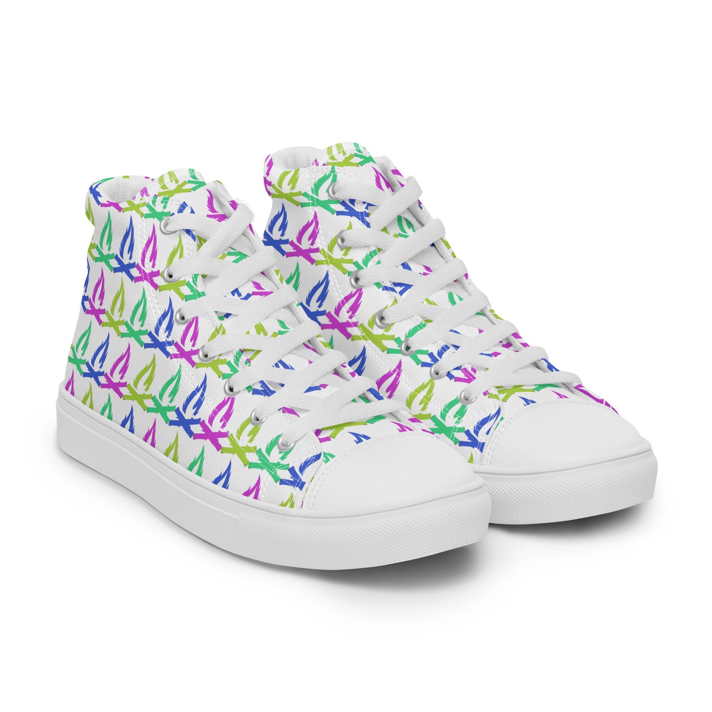 Tropical Flame Men’s High Top Canvas Shoes