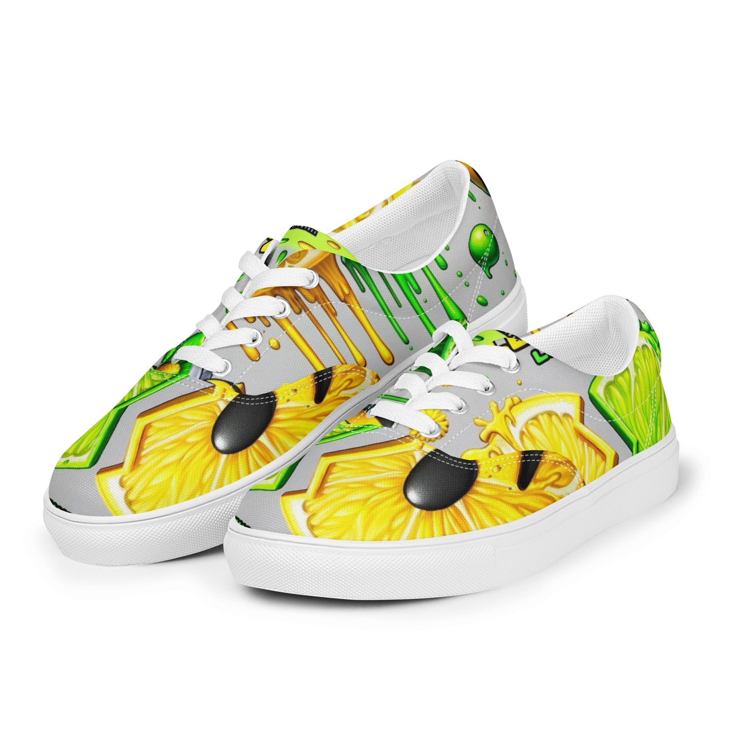 Lemon Lime Men’s Lace-Up Canvas Shoes