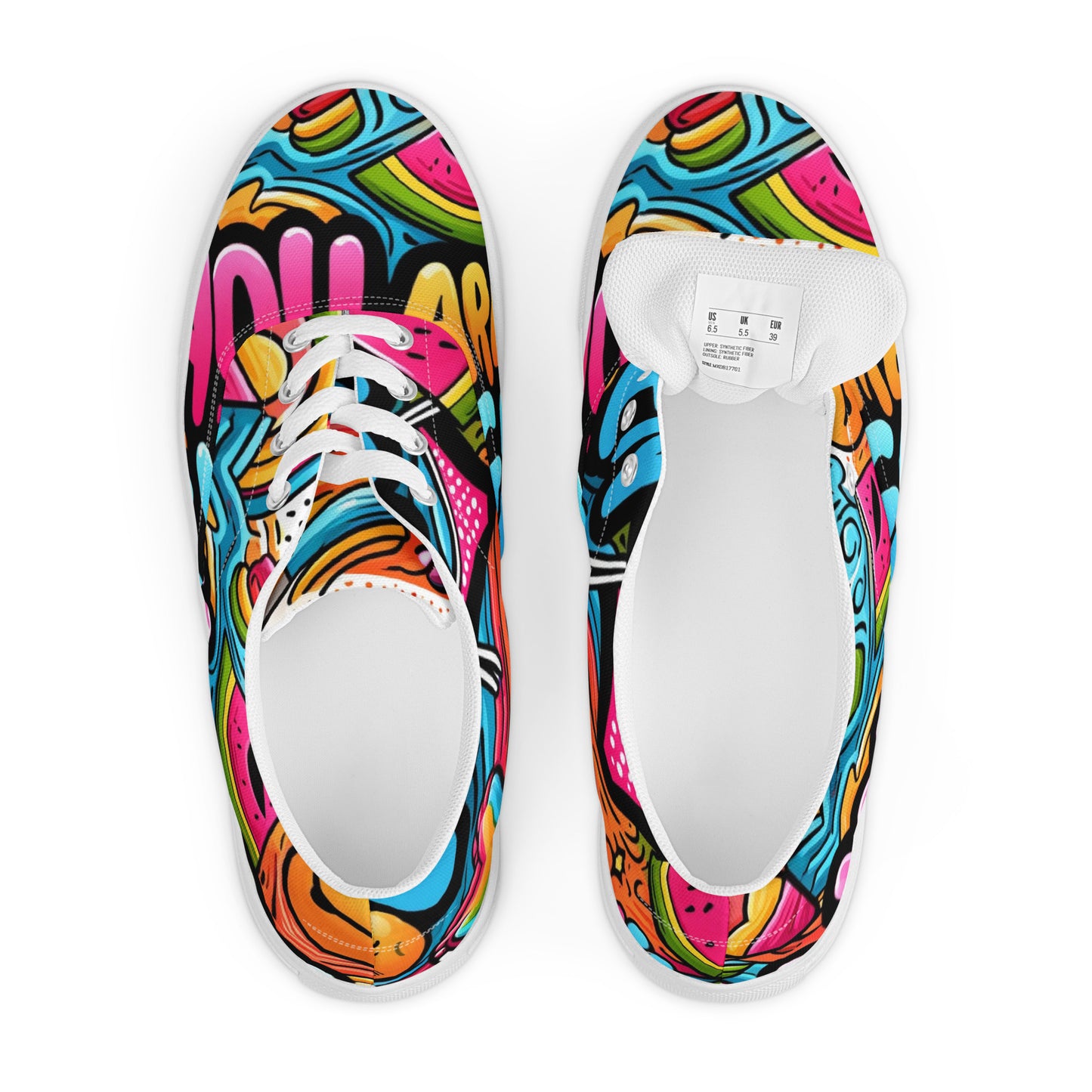 You Are Enough Women’s Lace-Up Canvas Shoes