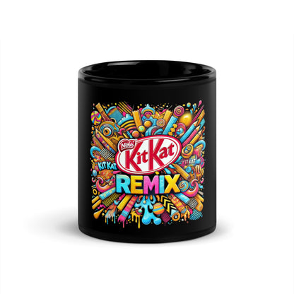 Kit Kat Remix Black Glossy Mug