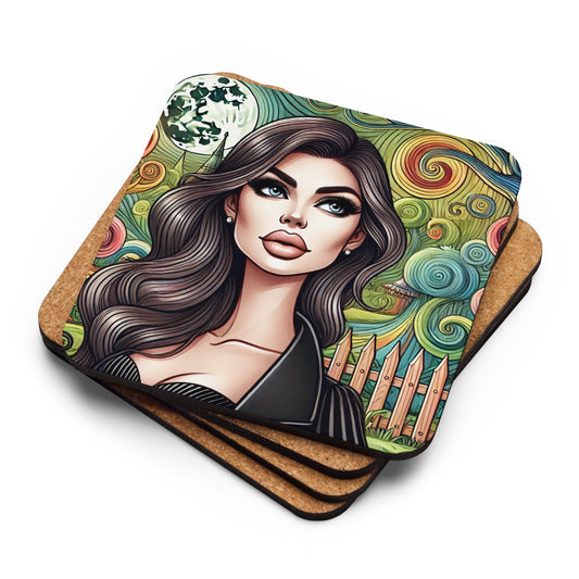 Angie Jolie Cork-Back Coaster