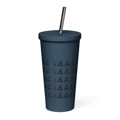 Darth Flame Insulated Tumbler w/ Straw