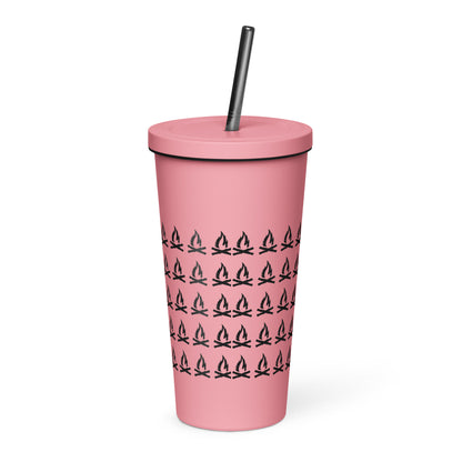 Darth Flame Insulated Tumbler w/ Straw