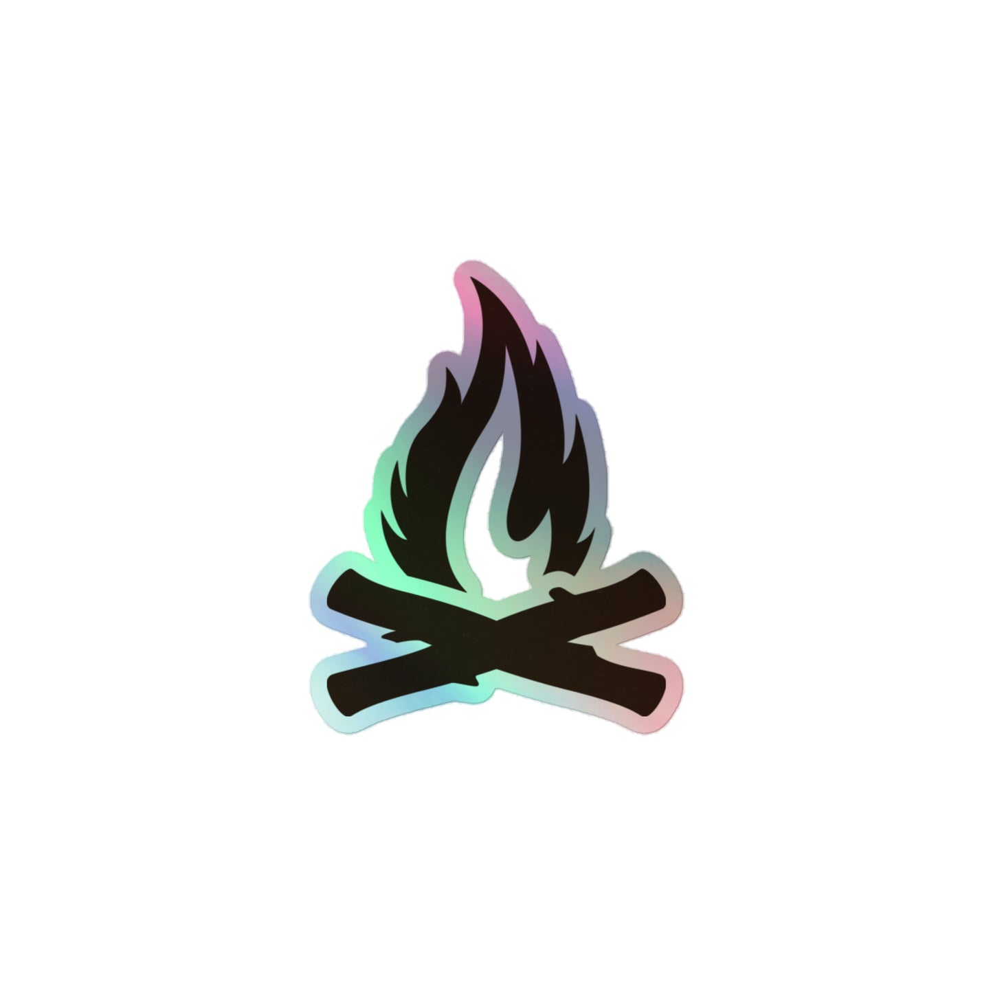 Brown Flame Holographic Stickers