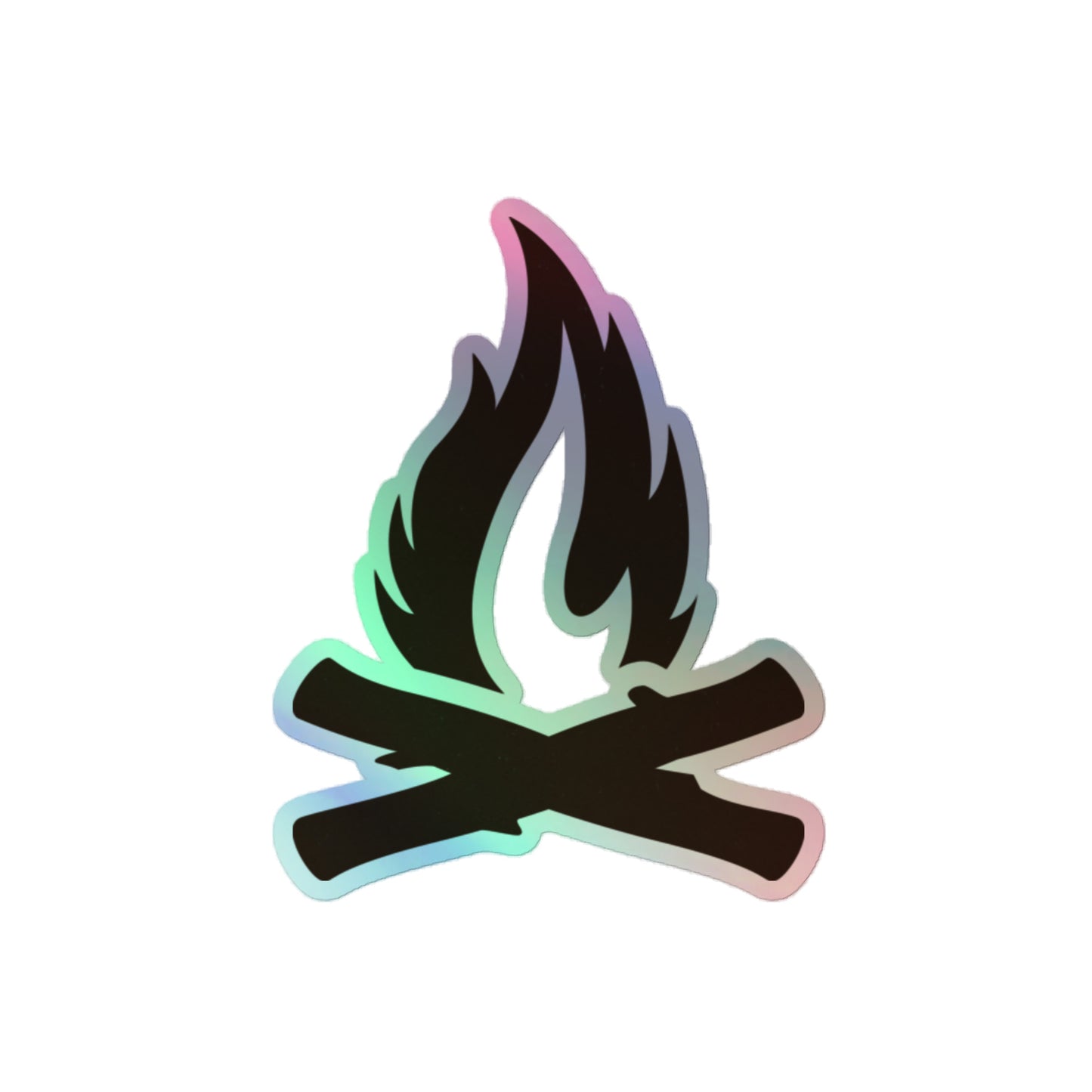 Brown Flame Holographic Stickers