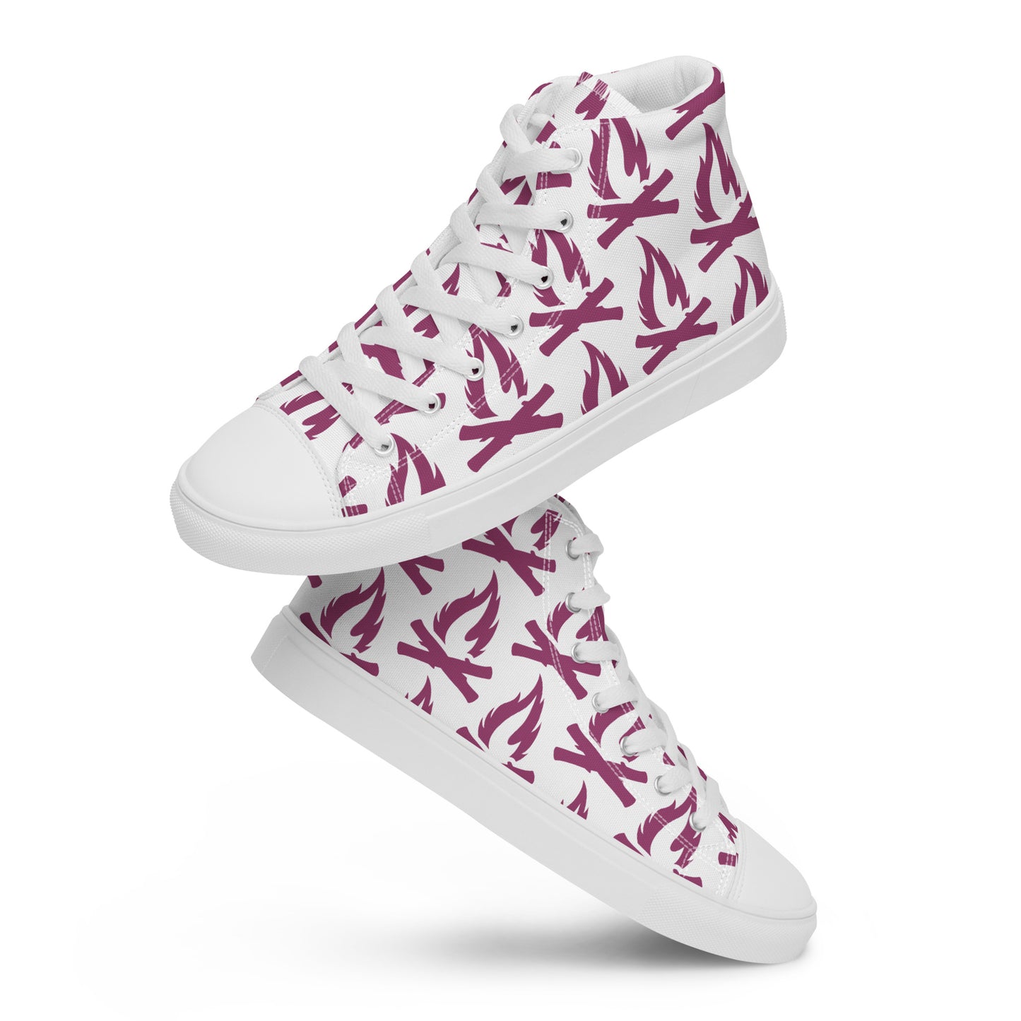 Magenta Flame Men’s High Top Canvas Shoes