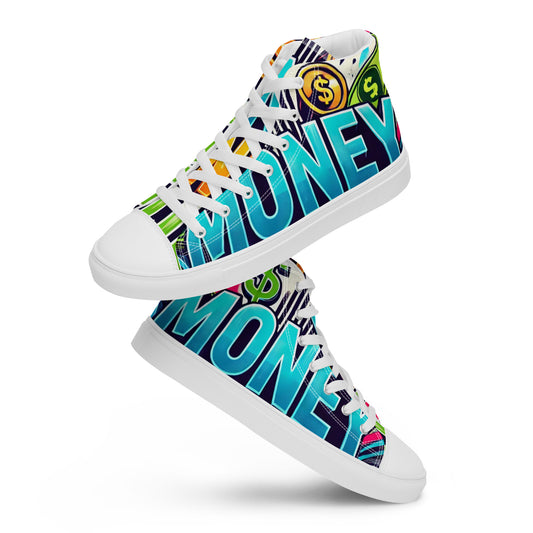 Money Counter $ound Men’s High Top Canvas Shoes (Card Edition)