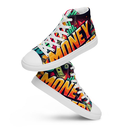 Money Counter $ound Men’s High Top Canvas Shoes (Crypto Edition)