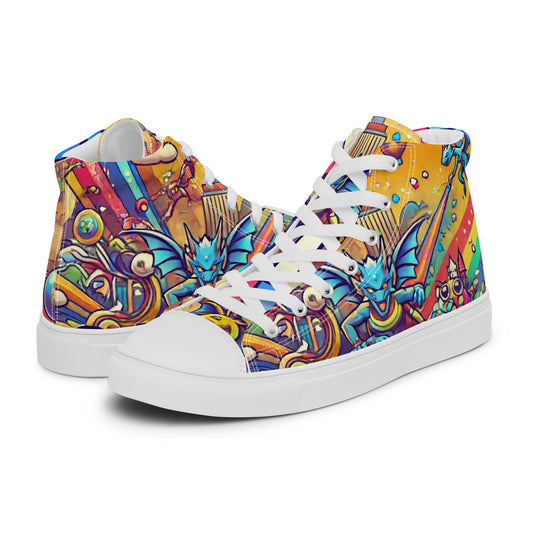 Call Me Men’s High Top Canvas Shoes (Fax Edition)