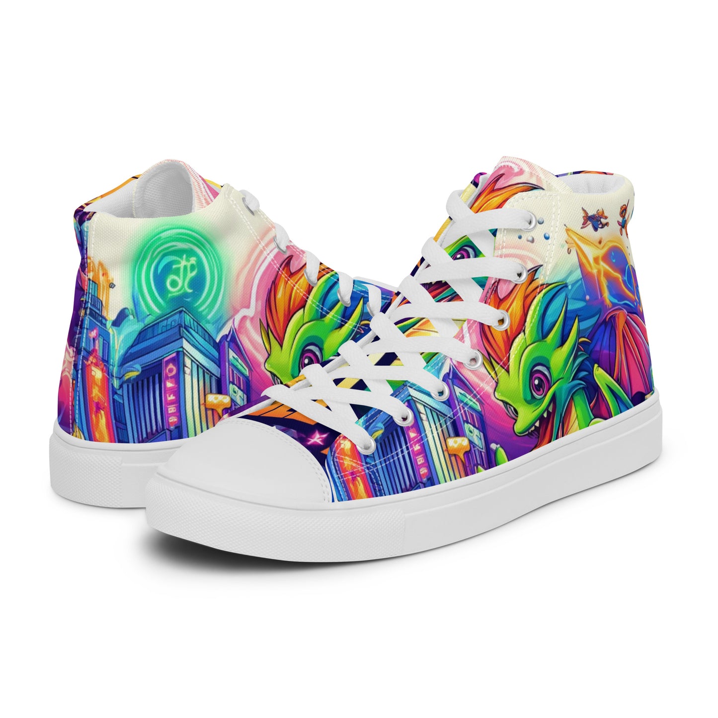 Call Me Men’s High Top Canvas Shoes (Mobile Edition)