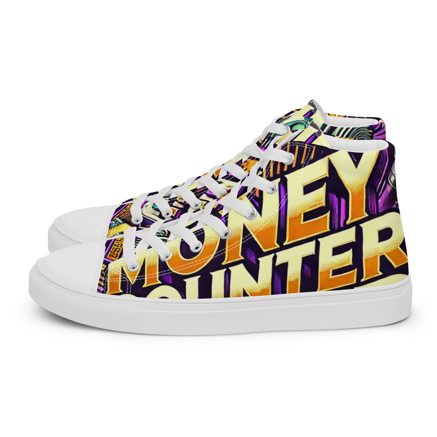 Money Counter $ound Men’s High Top Canvas Shoes (Cash Edition)