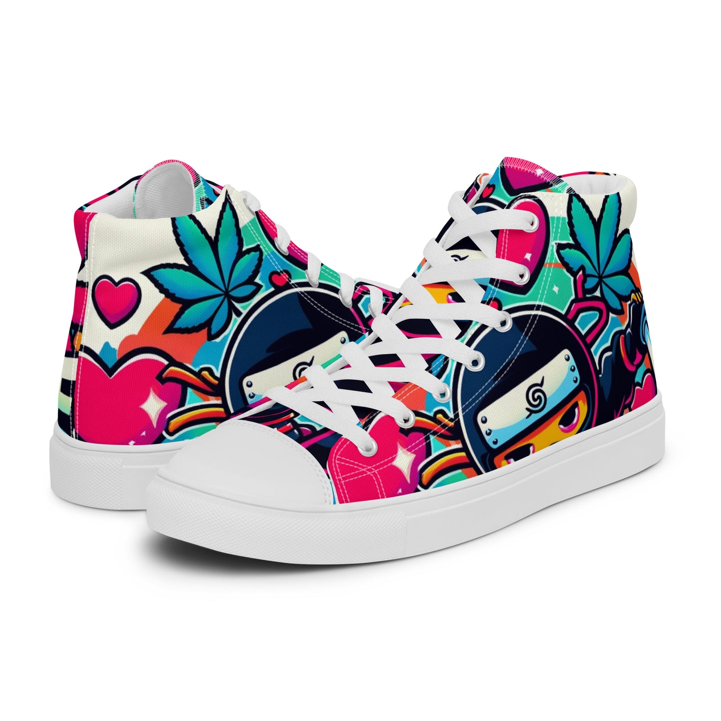 Say My Name Men’s High Top Canvas Shoes (Heart Edition)