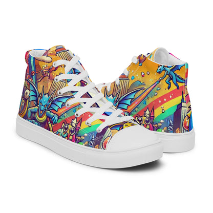 Call Me Men’s High Top Canvas Shoes (Fax Edition)