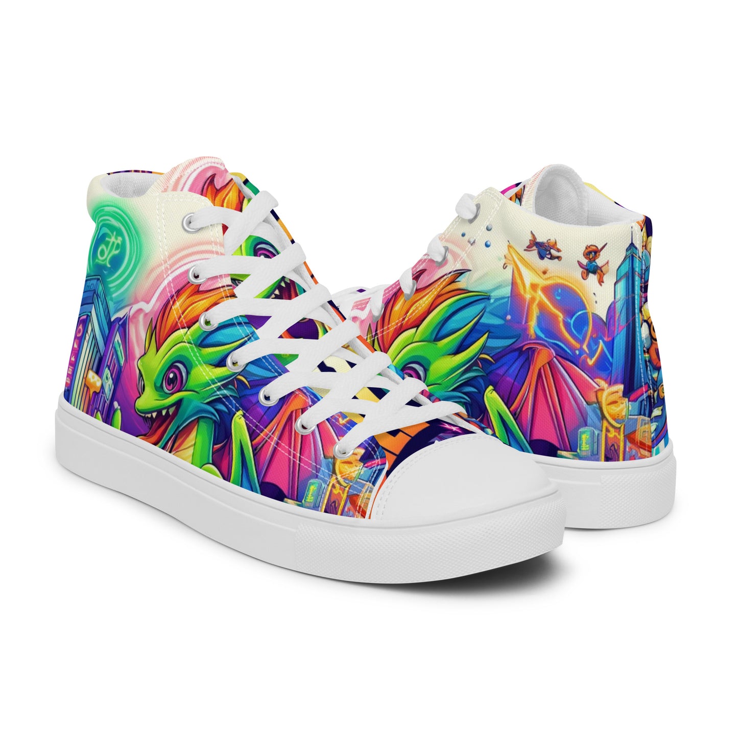 Call Me Men’s High Top Canvas Shoes (Mobile Edition)