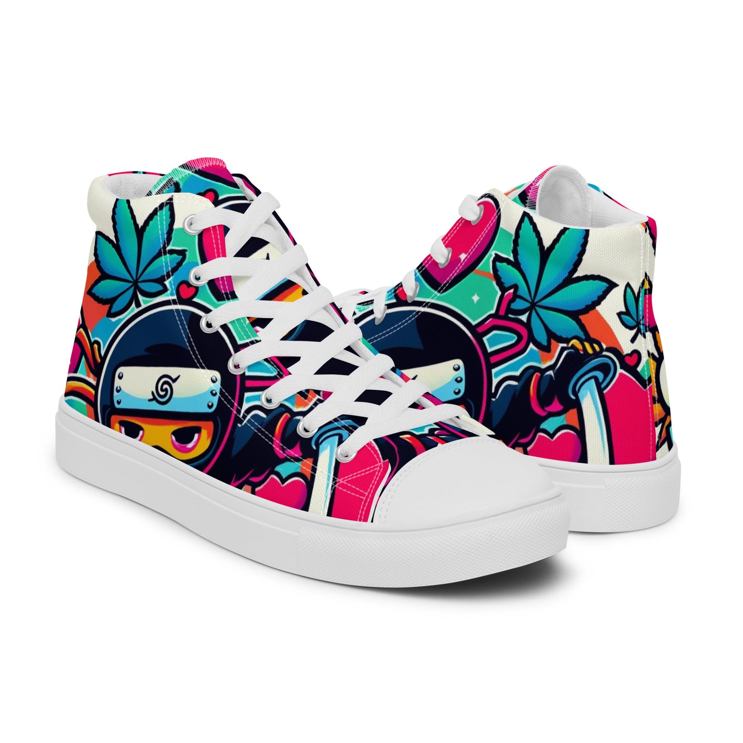 Say My Name Men’s High Top Canvas Shoes (Heart Edition)