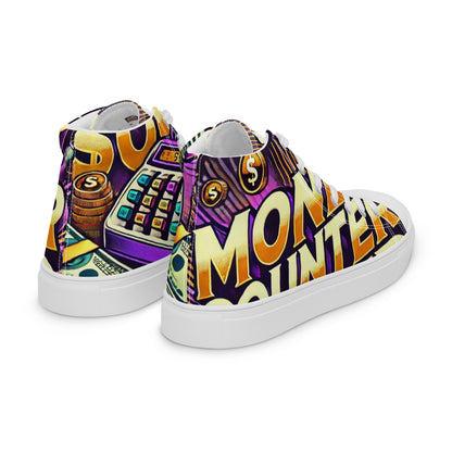 Money Counter $ound Men’s High Top Canvas Shoes (Cash Edition)