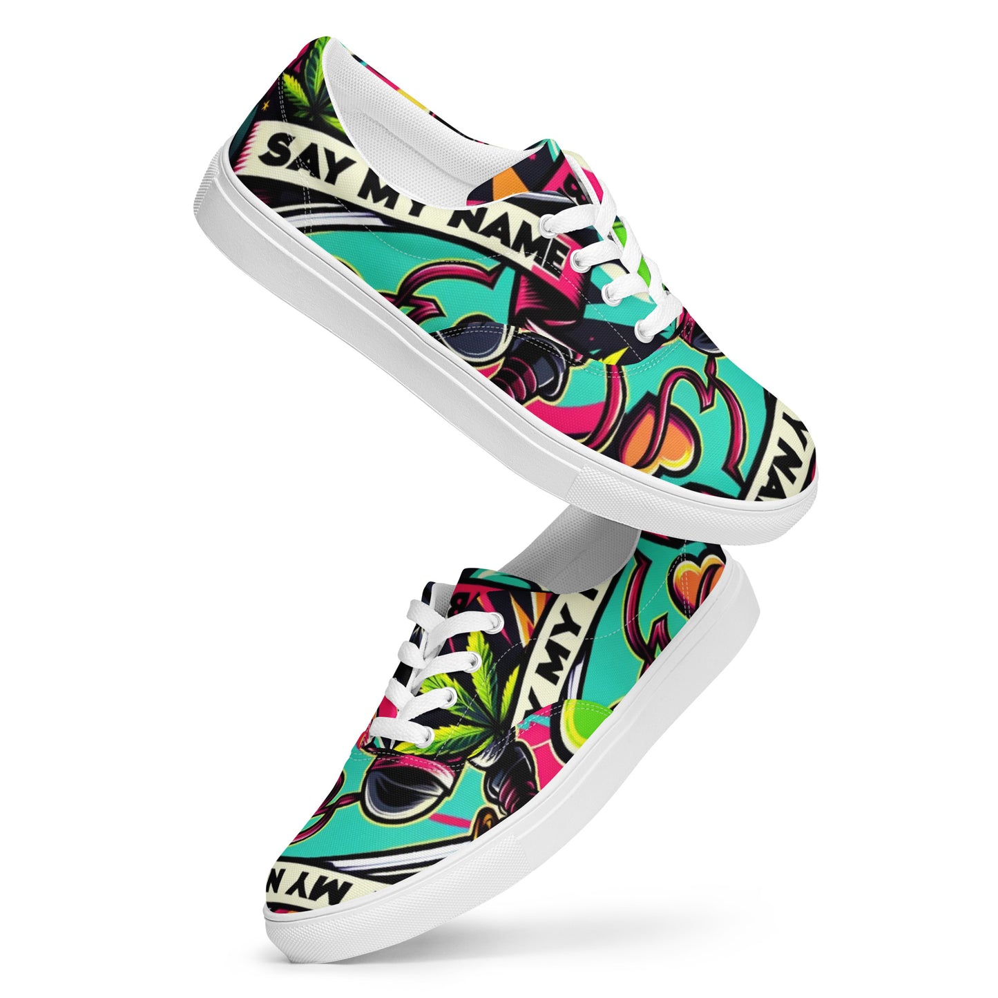 Say My Name Men’s Lace-Up Canvas Shoes (Flower Edition)