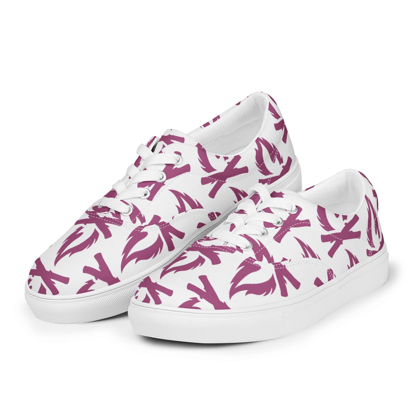 Magenta Flame Men’s Lace-Up Canvas Shoes