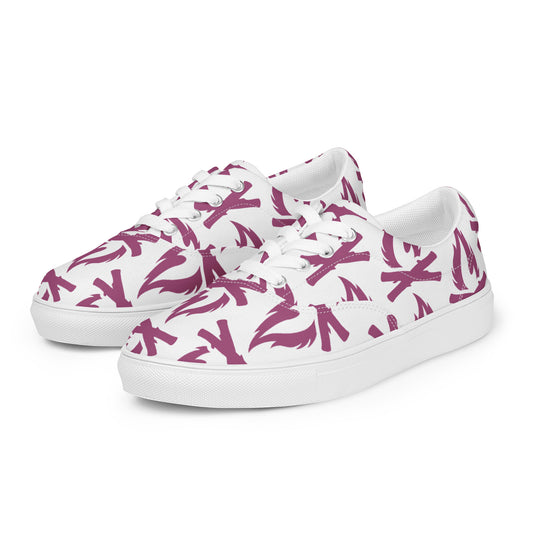 Magenta Flame Men’s Lace-Up Canvas Shoes