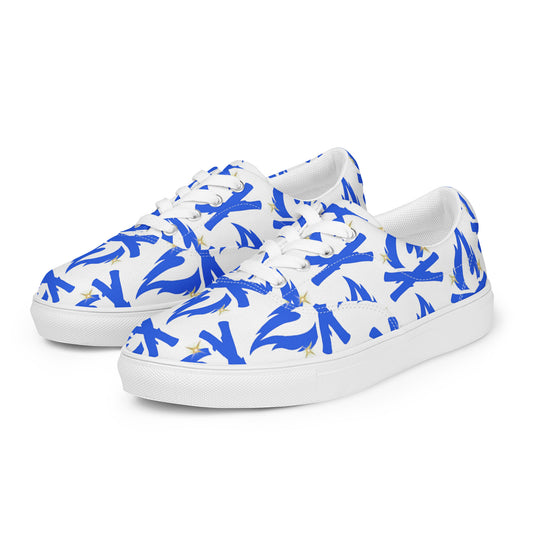 Blue Star Flame Men’s Lace-Up Canvas Shoes