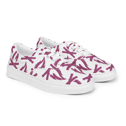 Magenta Flame Men’s Lace-Up Canvas Shoes