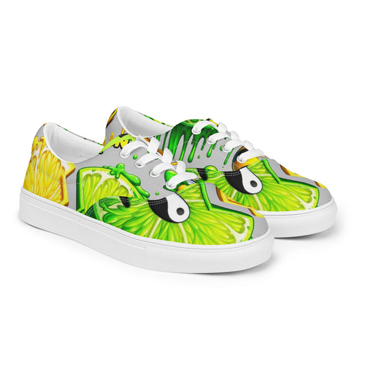 Lemon Lime Men’s Lace-Up Canvas Shoes