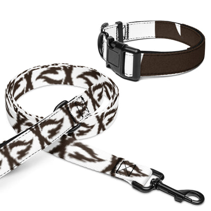 Brown Flame Pet Collar & Leash