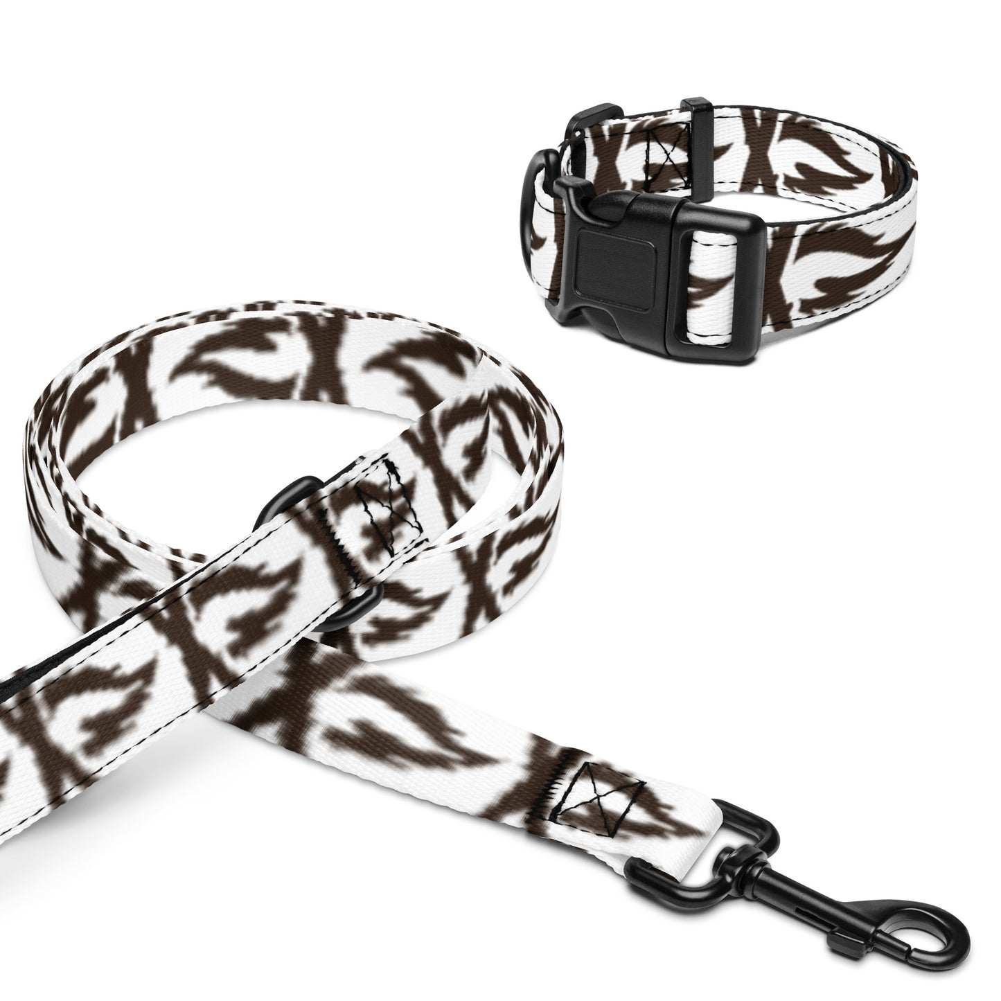 Brown Flame Pet Collar & Leash