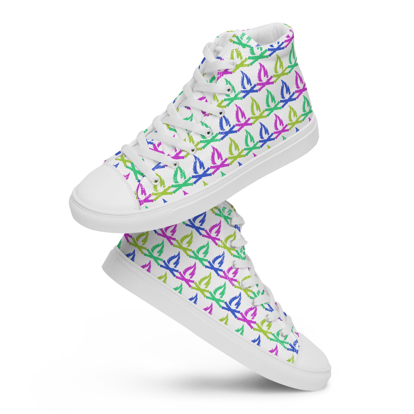 Tropical Flame Women’s High Top Canvas Shoes