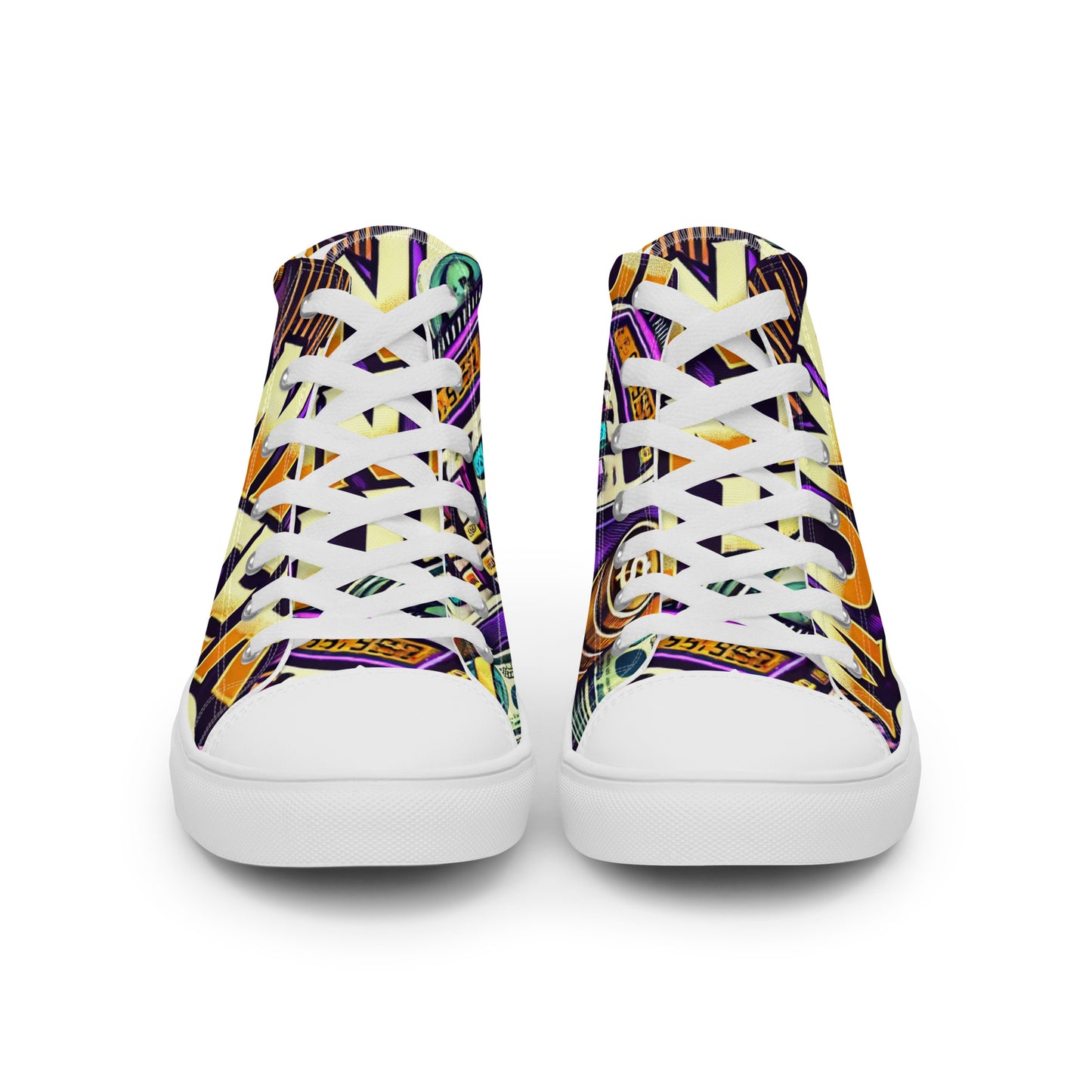 Money Counter $ound Women’s High Top Canvas Shoes (Cash Edition)