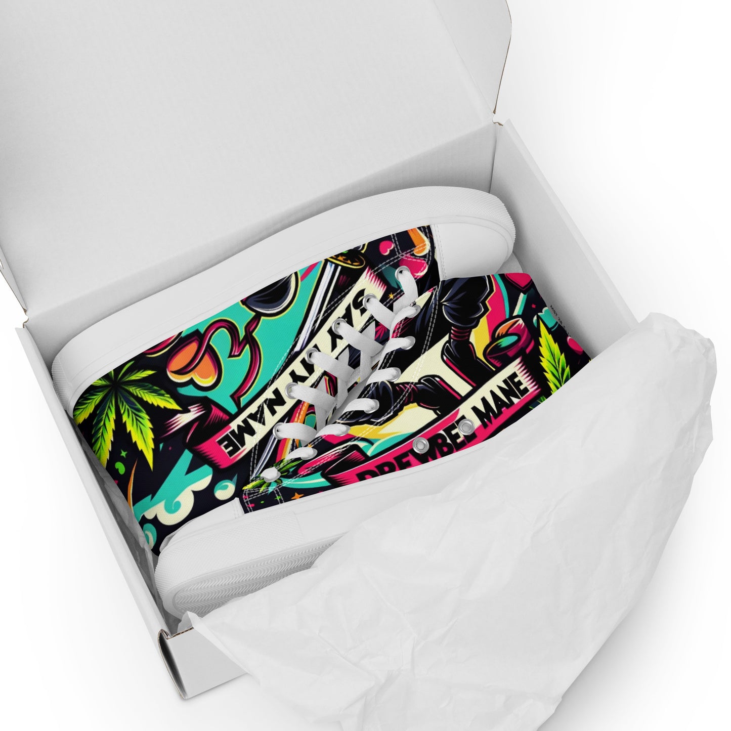 Say My Name Women’s High Top Canvas Shoes (Flower Edition)