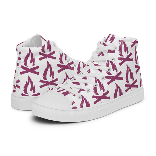 Magenta Flame Women’s High Top Canvas Shoes