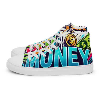 Money Counter $ound Women’s High Top Canvas Shoes (Card Edition)