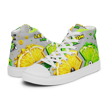 Lemon Lime Women’s High Top Canvas Shoes