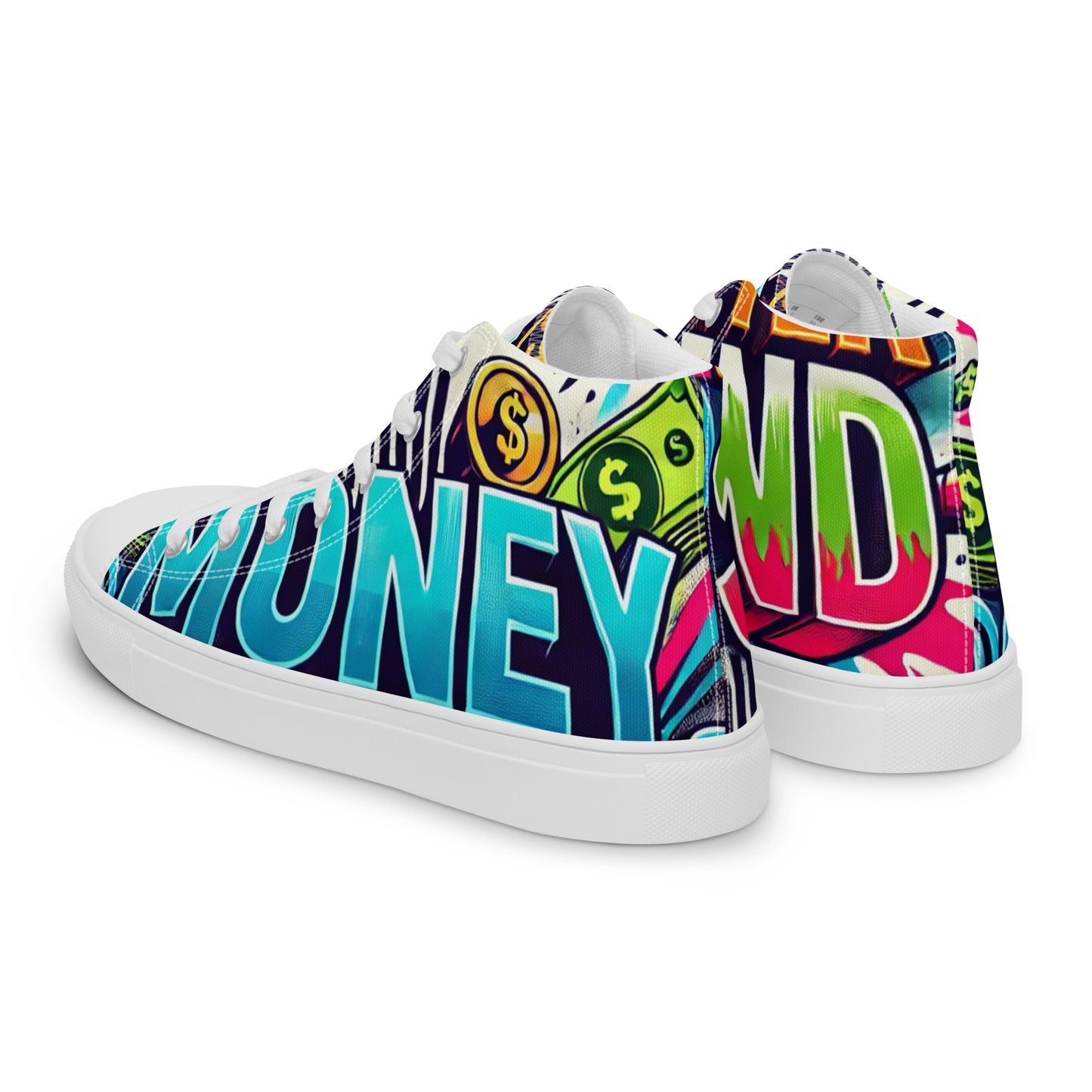 Money Counter $ound Women’s High Top Canvas Shoes (Card Edition)