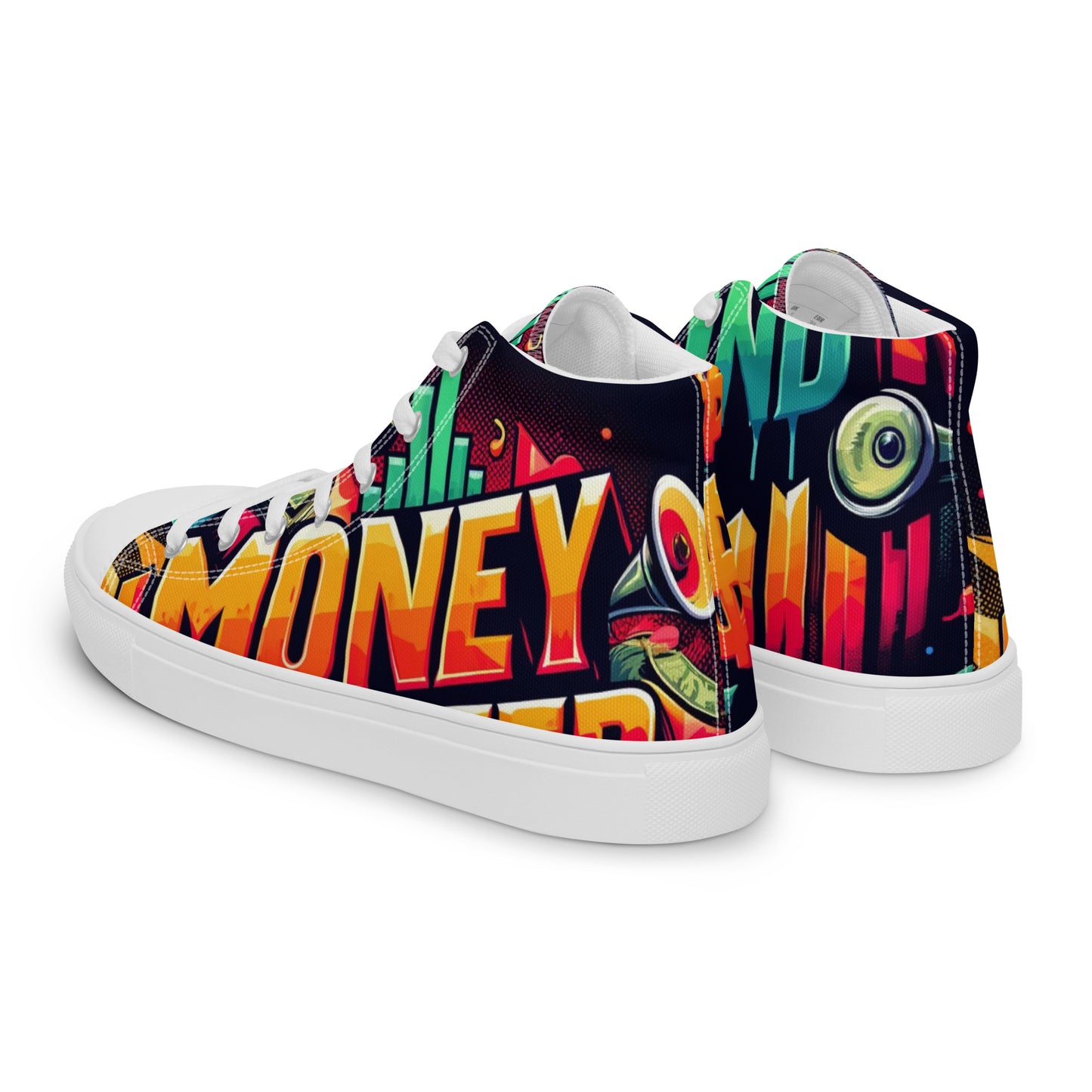 Money Counter $ound Women’s High Top Canvas Shoes (Crypto Edition)