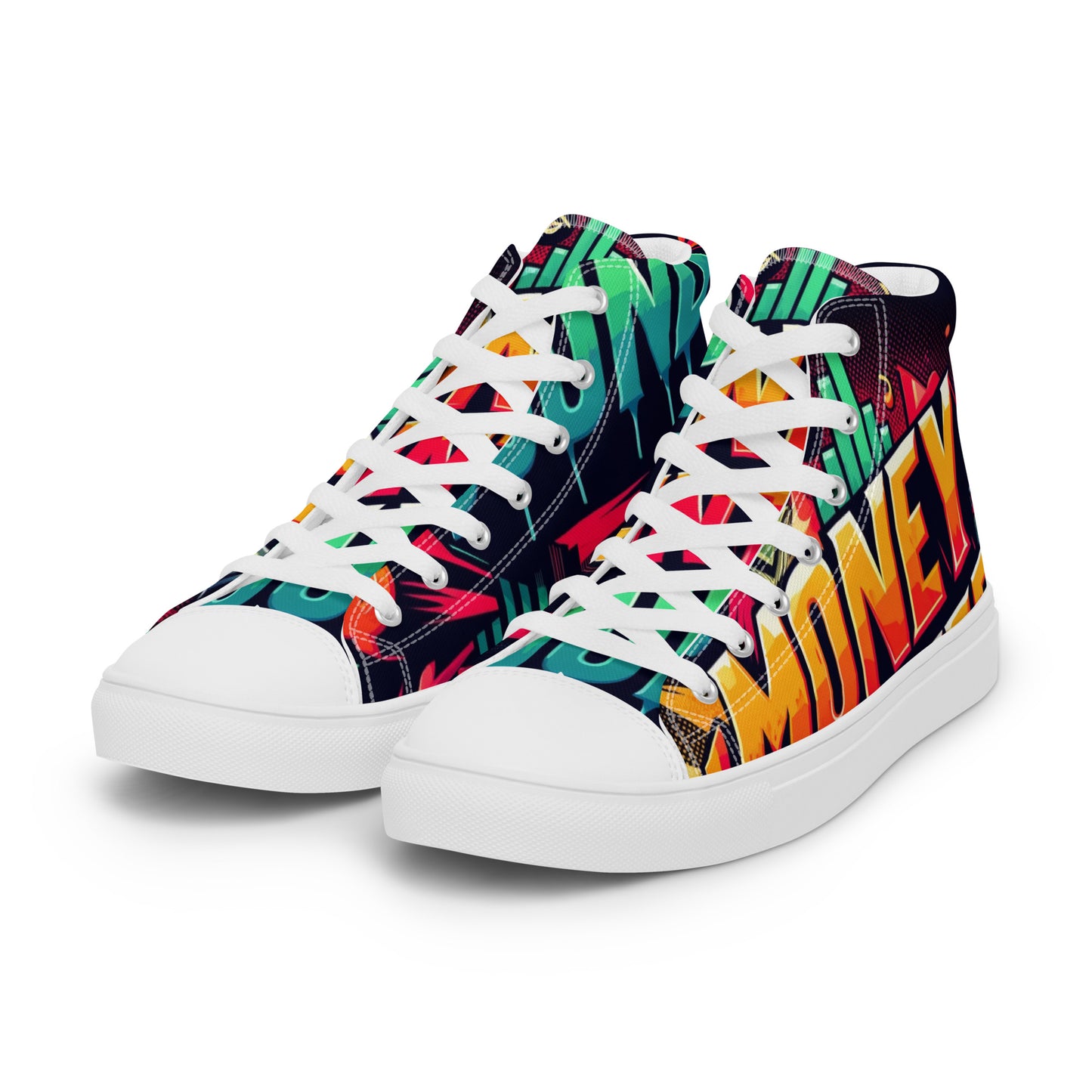 Money Counter $ound Women’s High Top Canvas Shoes (Crypto Edition)