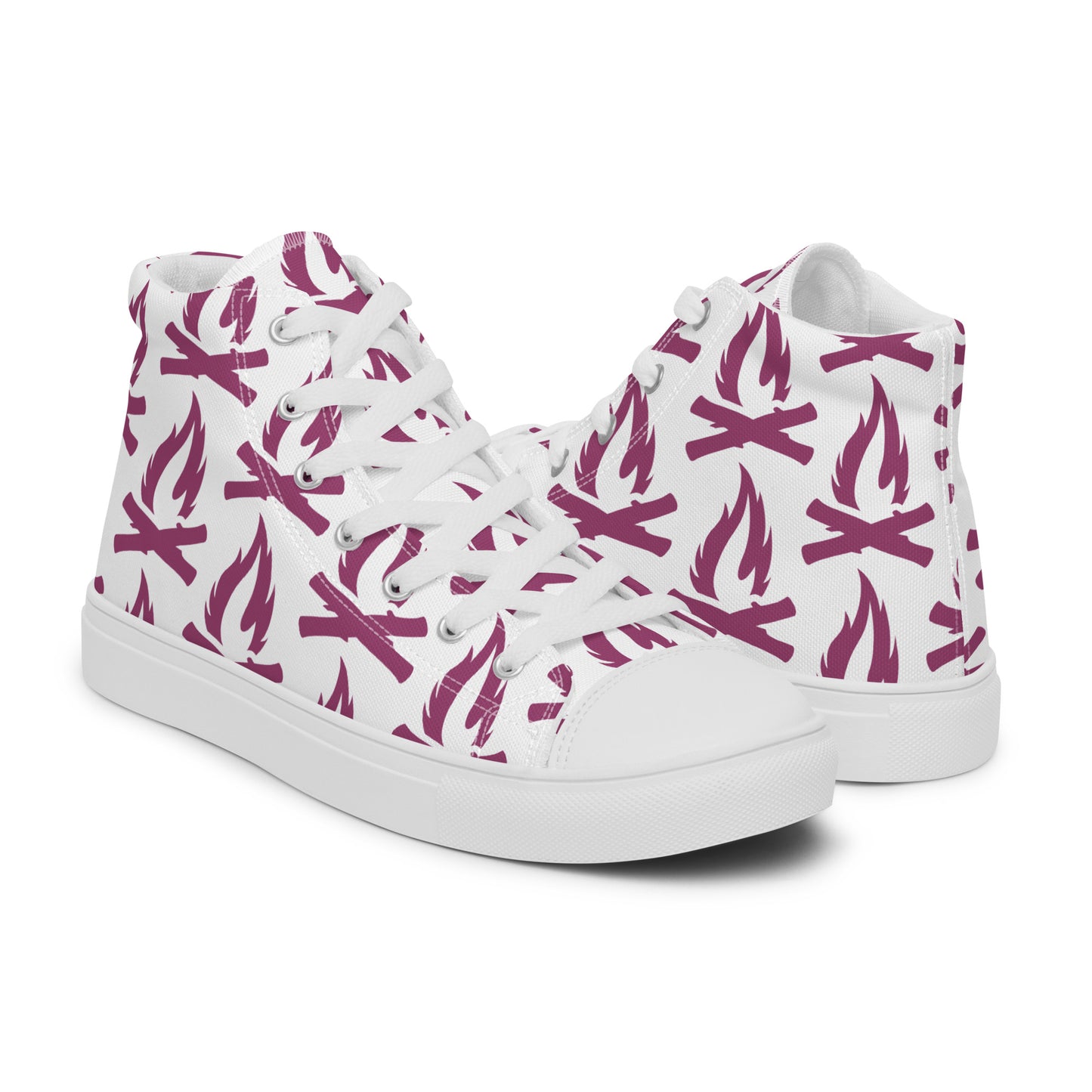 Magenta Flame Women’s High Top Canvas Shoes