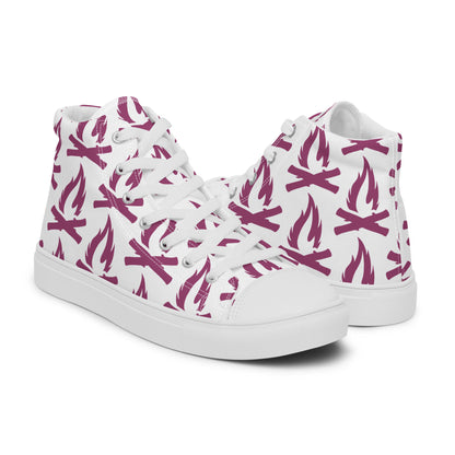 Magenta Flame Women’s High Top Canvas Shoes