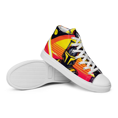 Darth Yellow Women’s High Top Canvas Shoes