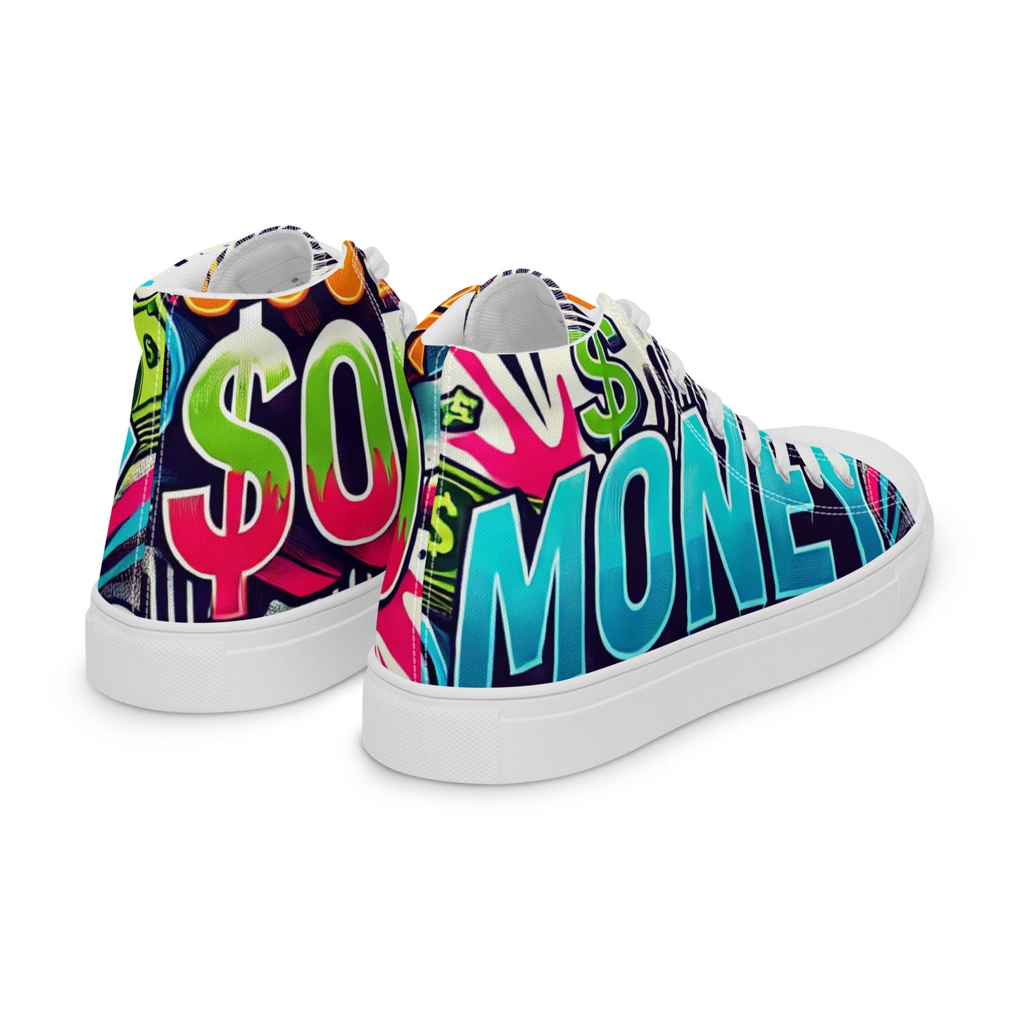 Money Counter $ound Women’s High Top Canvas Shoes (Card Edition)