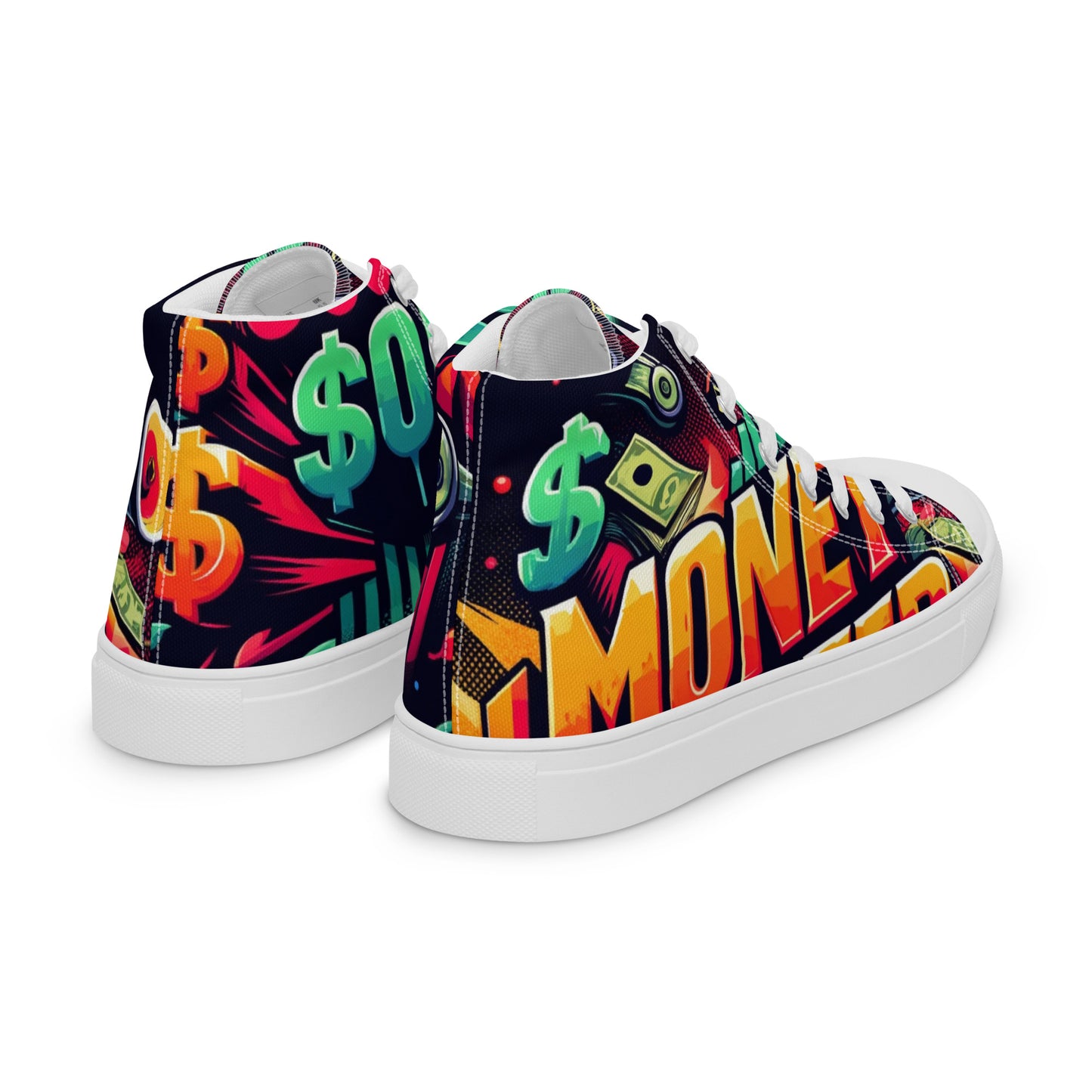 Money Counter $ound Women’s High Top Canvas Shoes (Crypto Edition)