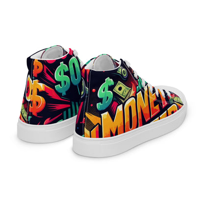 Money Counter $ound Women’s High Top Canvas Shoes (Crypto Edition)