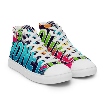 Money Counter $ound Women’s High Top Canvas Shoes (Card Edition)