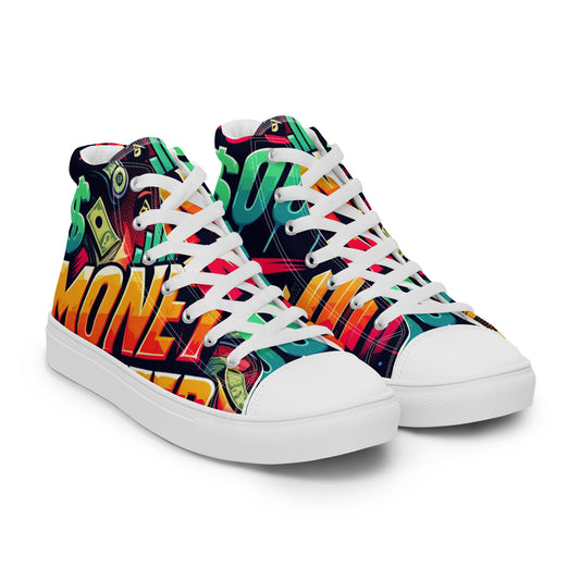 Money Counter $ound Women’s High Top Canvas Shoes (Crypto Edition)